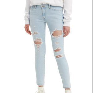 NWT Levi's 711 Skinny Jeans MSRP $69.50 Azure White Trashed Indigo